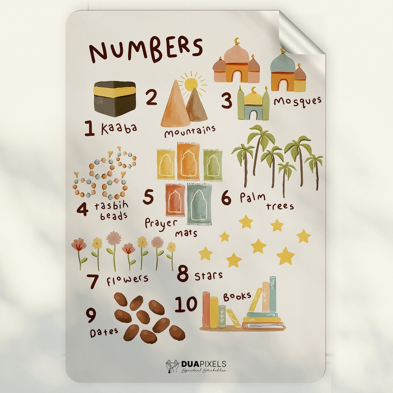 Counting 1 to 10 Wall Sticker | Islamic Counting Numbers Sticker