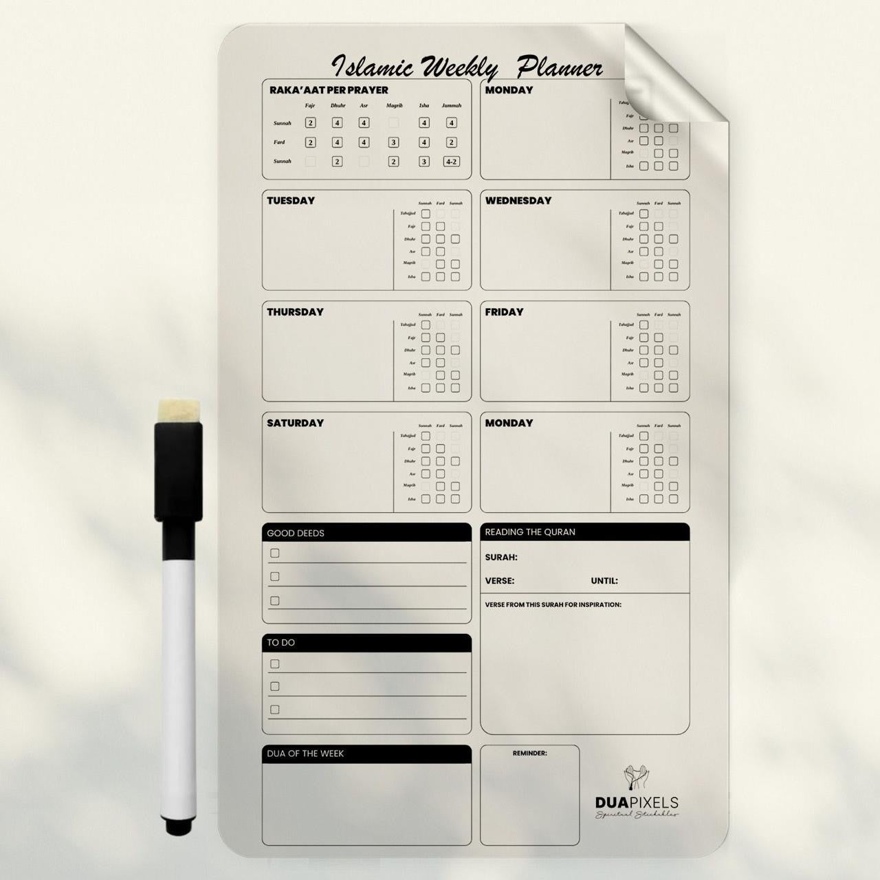 Islamic Weekly Planner Sticker | Muslim Daily Routine Planner