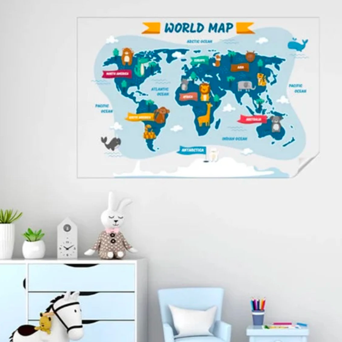 World Map Transparent Sticker