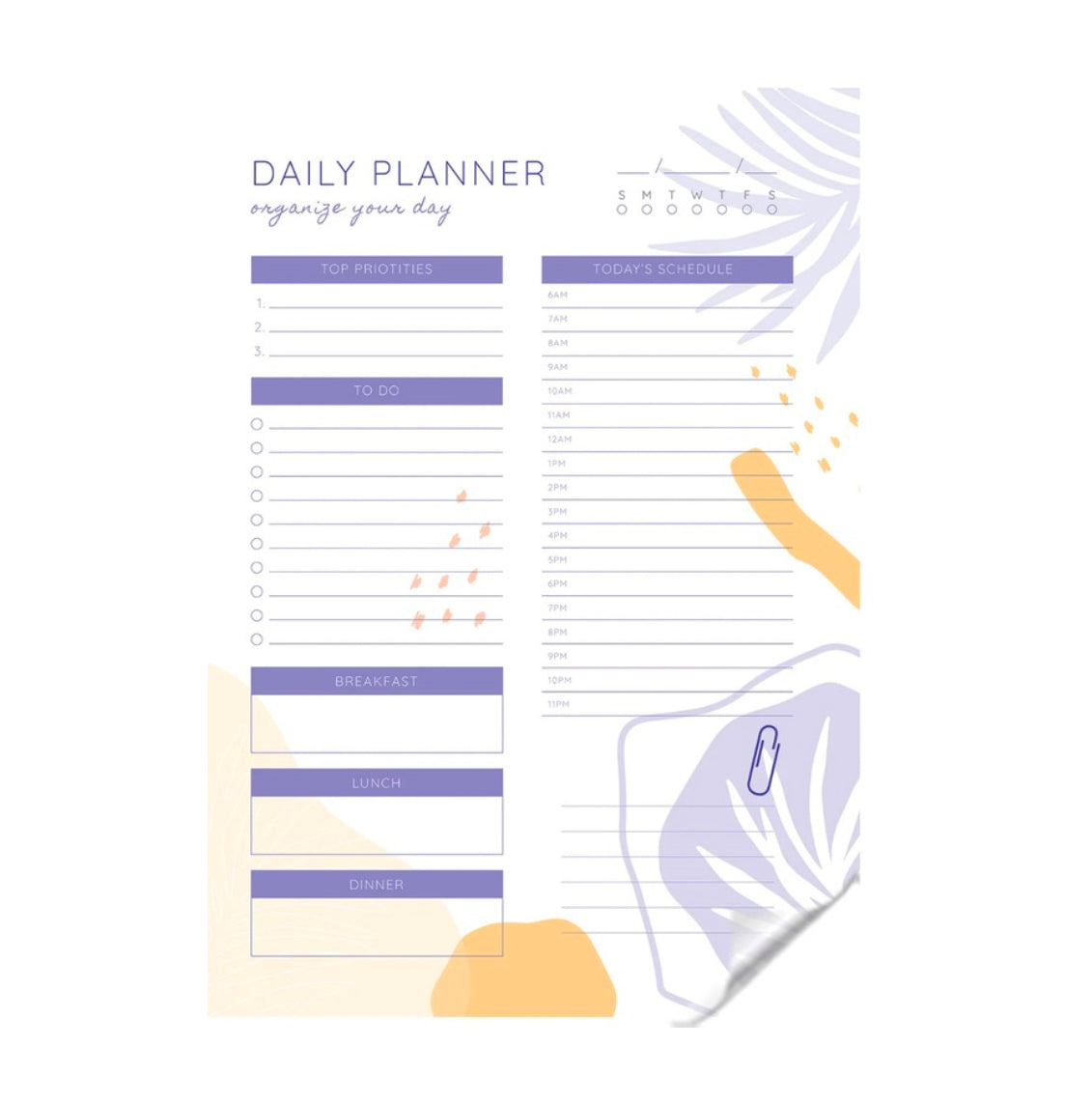Reusable Organise Your Day Transparent Sticker Planner | With Dry Erase Marker
