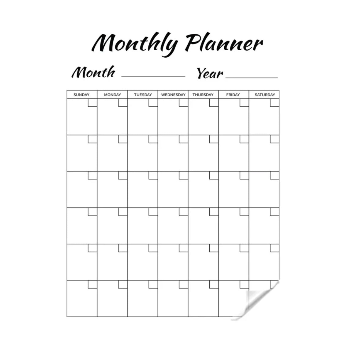 Monthly Planner Date Wise Transparent Sticker Planner | With Dry Erase Marker