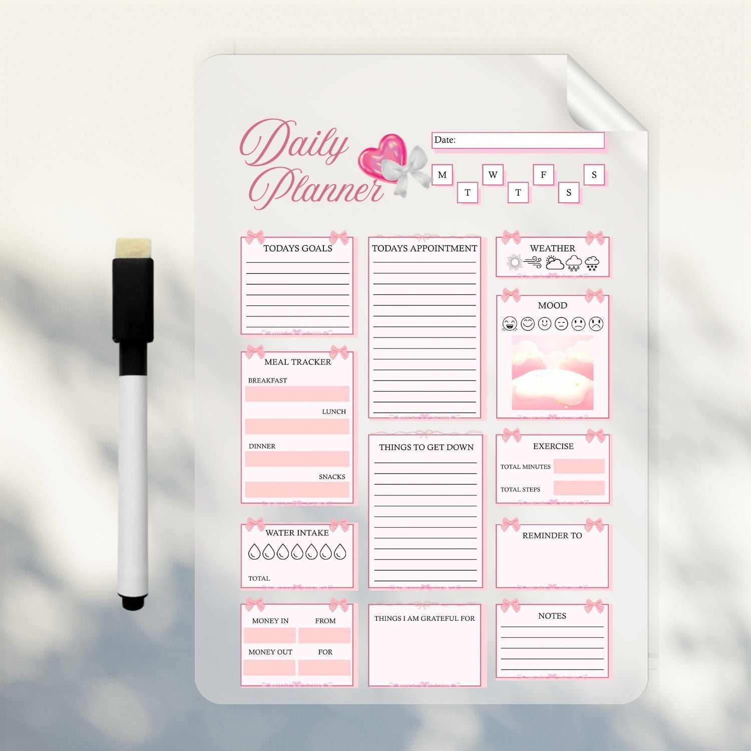 Today Goals, Weekly Meal Planner Sticker