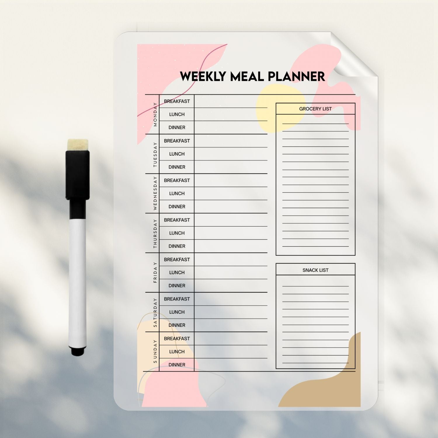 Weekly Meal Planner Sticker