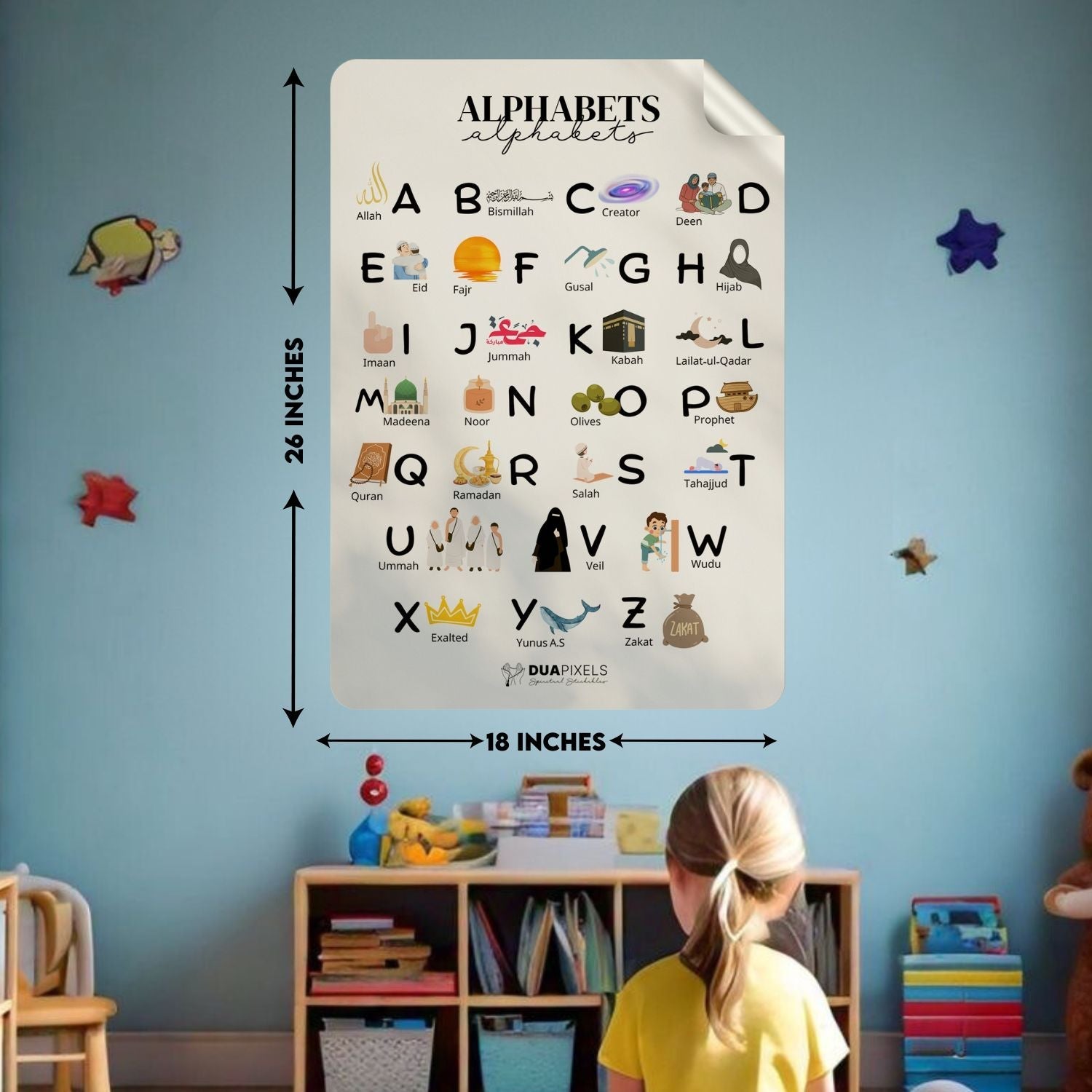 English Alphabet A to Z Wall Sticker | Buy Alphabet Letters for Kids