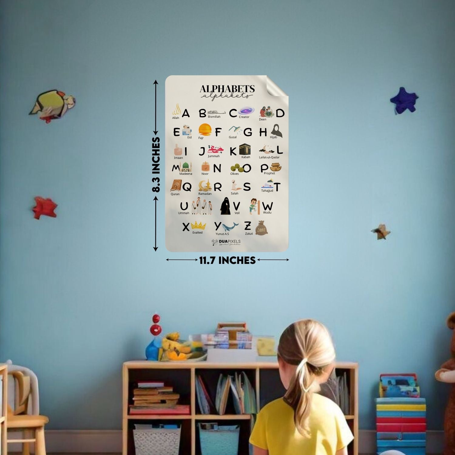 English Alphabet A to Z Wall Sticker | Buy Alphabet Letters for Kids