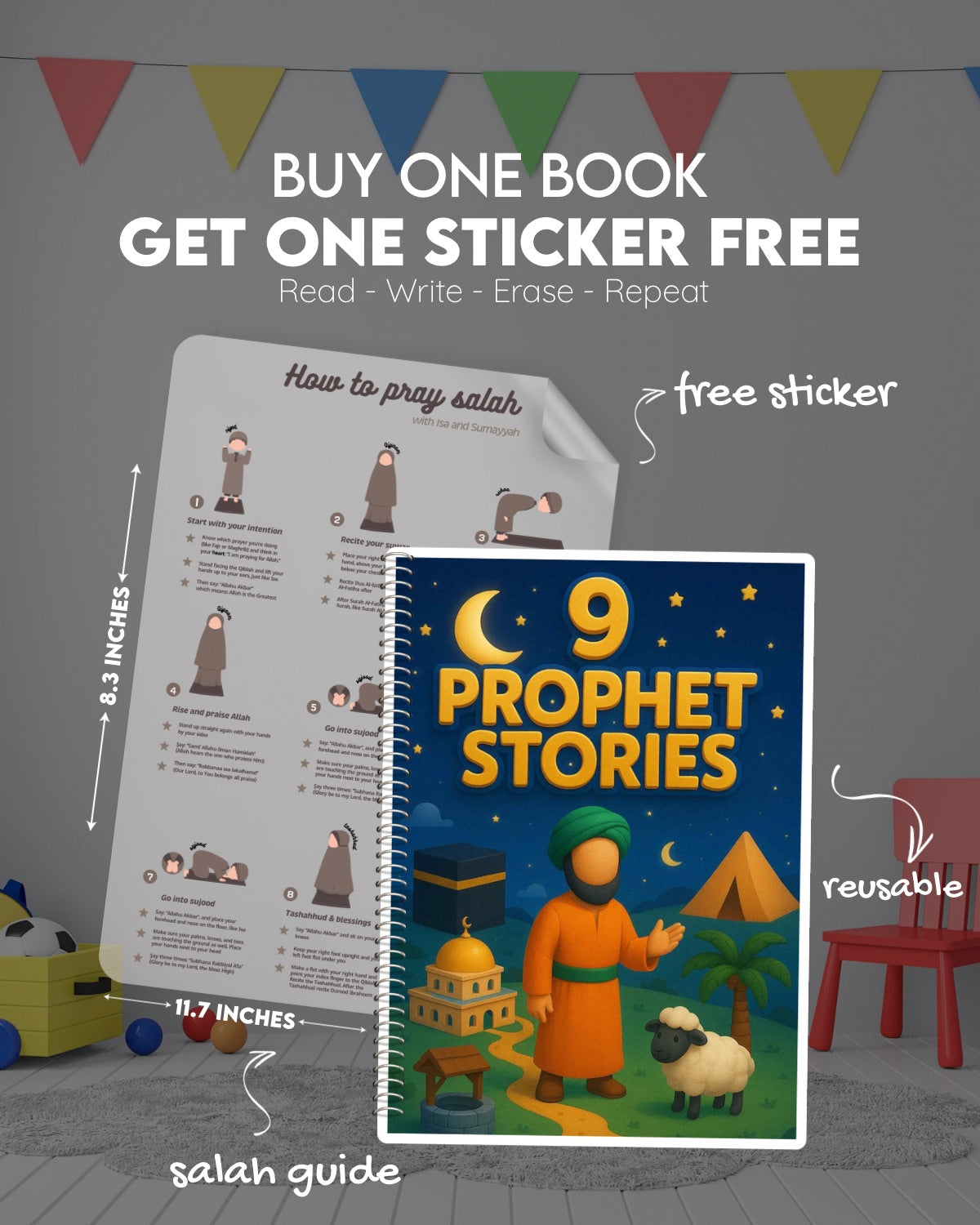 Buy 9 Prophet Stories Book - Get Salah Guide Sticker Free