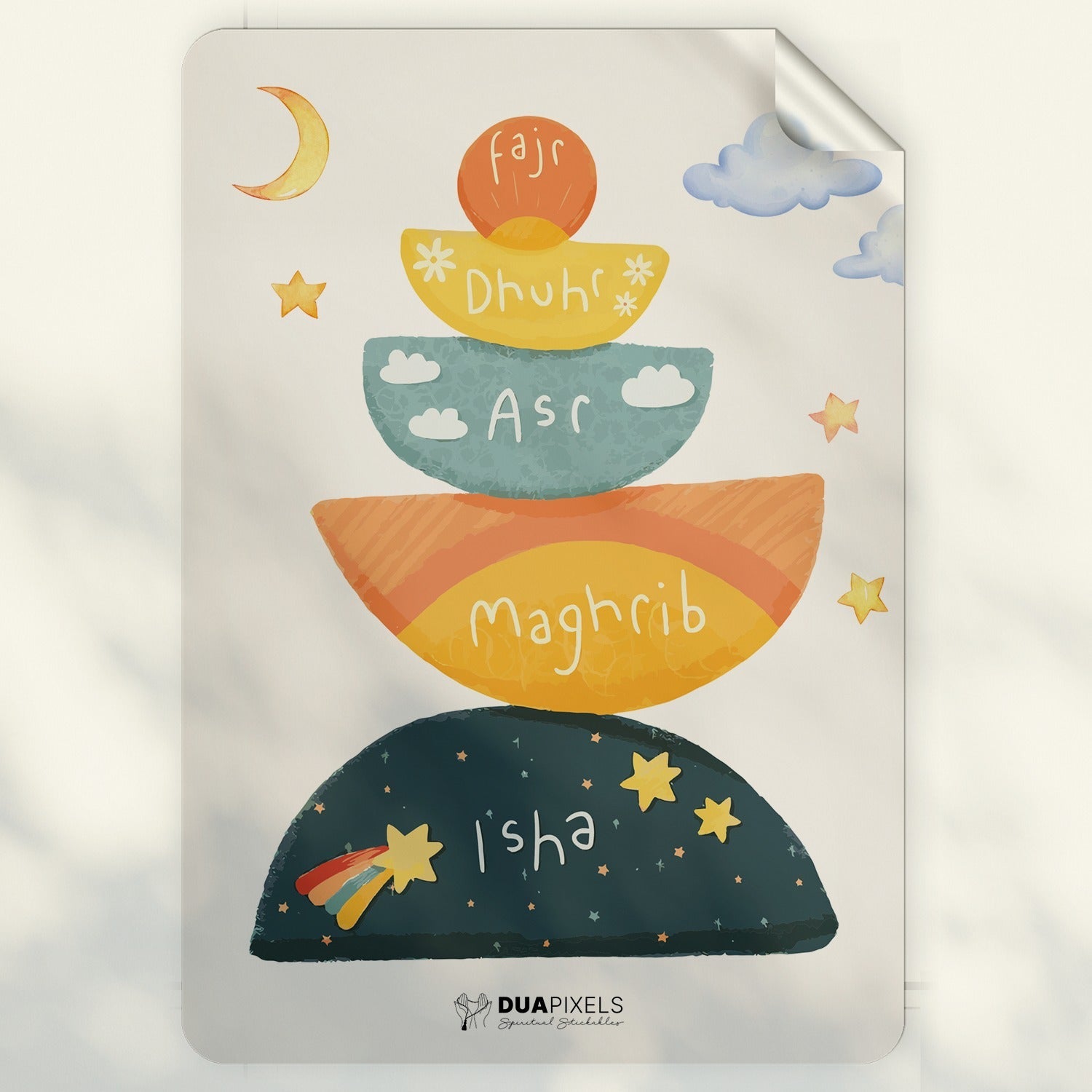 Names of Prayers in English Wall Sticker | 5 Prayer Names Sticker